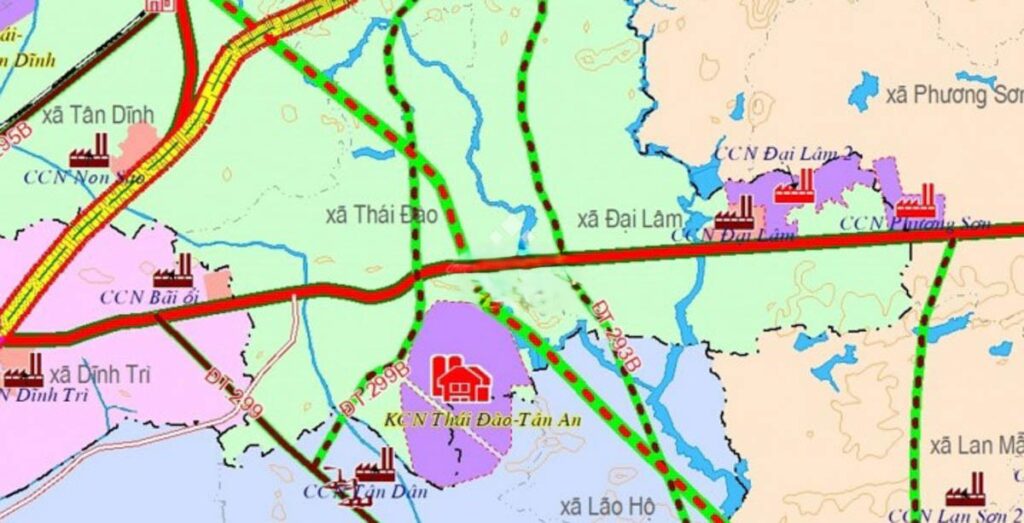Vị trí Khu Công Nghiệp Thái Đào - Tân An.