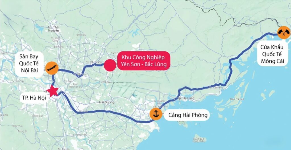 Vị trí Khu Công Nghiệp Yên Sơn