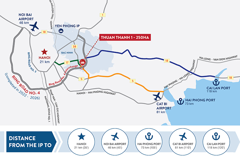 Vị trí KCN Thuận Thành Eco Smart ip