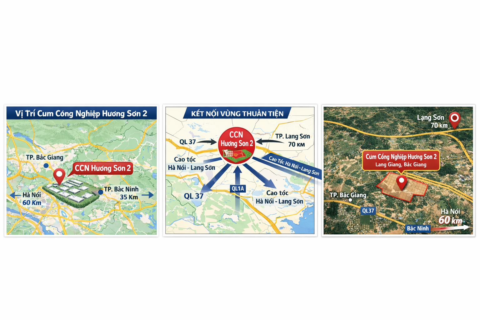 Vị trí Cụm Công nghiệp Hương Sơn 2